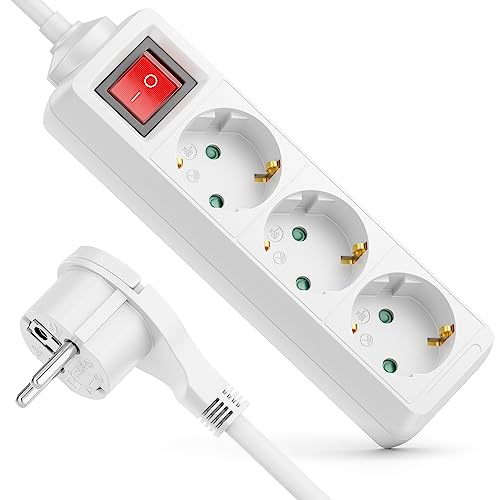 Extensão Elétrica DELEYCON 3 tomadas com interruptor (1.4m) deleyCON - Fios e cabos elétricos - 3 tomadas, interruptor, 1.4m