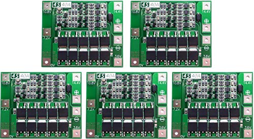 Protetor de Bateria TECNOIOT 5PCS 4S 40A 14.8V 16.8V 18650 TECNOIOT - Baterias - 14.8V, 4000mah, ion-lítio, preto