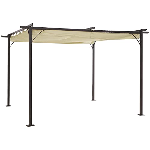 Pérgola Outsunny | 350x350 cm - Cinza (Jardinagem) Outsunny - Arcos de jardim, treliças, caramanchões e pérgulas - 350x350 cm, cinza