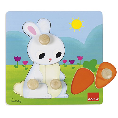 Puzzle GOULA 3D Conejos (Idade Mínima Recomendada: 4 anos - 30 Peças) Goula - Quebra-cabeças de madeira e com pinos - puzzle, 3D, madeira, conejo, 30 peças