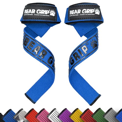 BEAR GRIP Correia de levantamento de peso com forro em neoprene BEAR GRIP - Luvas de levantamento de peso e suportes para as mãos - correia, neoprene, levantamento