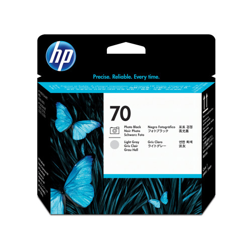 Tinteiro HP 70 C9407A Preto e Cinzento Claro - C9407A HP - Cabeças de impressão - hp, 70, preto, cinzento claro