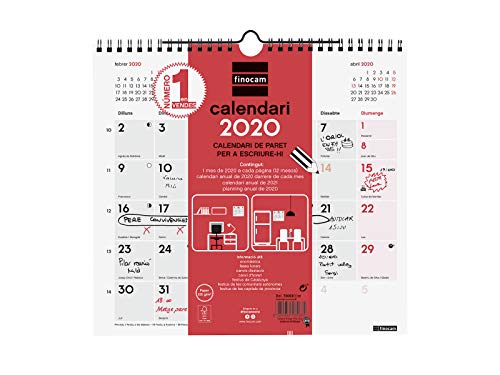 Calendário ERIK EDITORES de Parede FinoCam 2020 (40 x 50 cm) Finocam - Calendários, organizadores e planejadores - parede, 40x50cm, 2020
