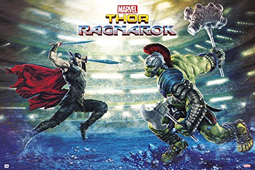 Póster ERIK EDITORES Marvel - Thor Ragnarok Battle Grupo Erik Editores - Pósteres, impressões e arte visual - ecológico, 61x91,5cm, papel
