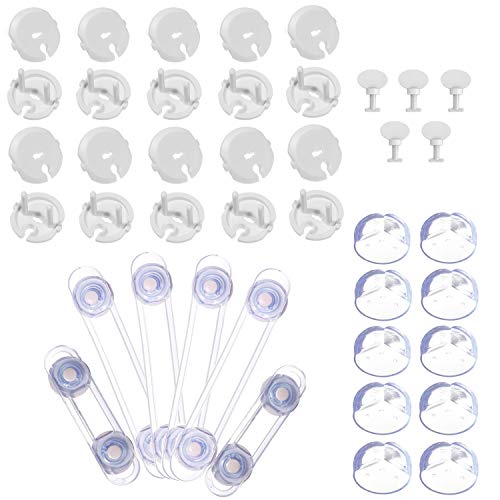 Kit de Proteção para Porta-Chaves e Tomadas (Idade Mínima Recomendada: 1 ano) Madeki - Tampas de plugue elétrico - proteção, porta-chaves, tomadas, crianças