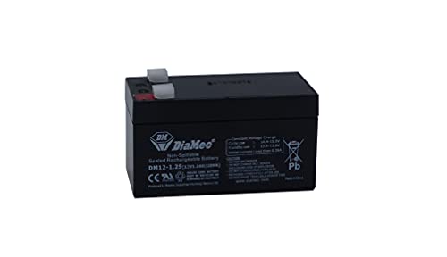 Bateria Recarregável DIAMEC F1 (12V - 1.2Ah) Diamec - Baterias de uso geral - 12V, 1.2ah, recarregável, litio