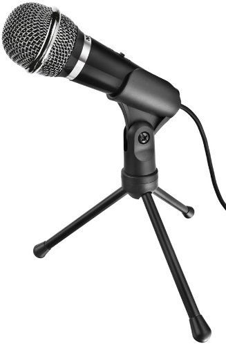 Microfone TRUST Starzz (Com fio - 20 cm - Preto) Trust - Microfones - com fio, 20 cm, botão silencioso, tripé