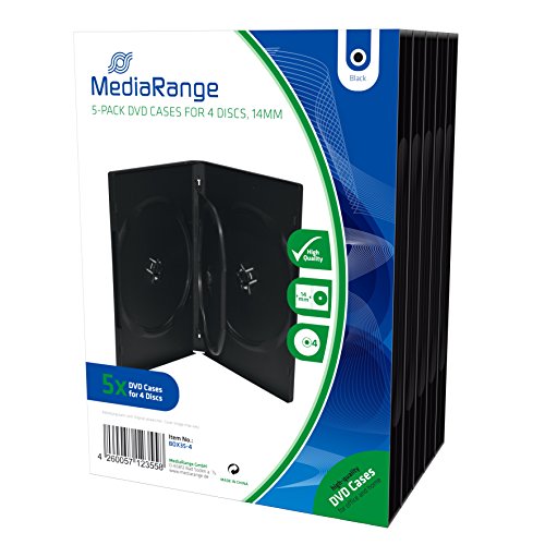 Caixa de Discos Óticos MEDIARANGE BOX35-4 MediaRange - Estojos e organizadores de cd/dvd - 4 discos, 120 mm, plástico, rohs