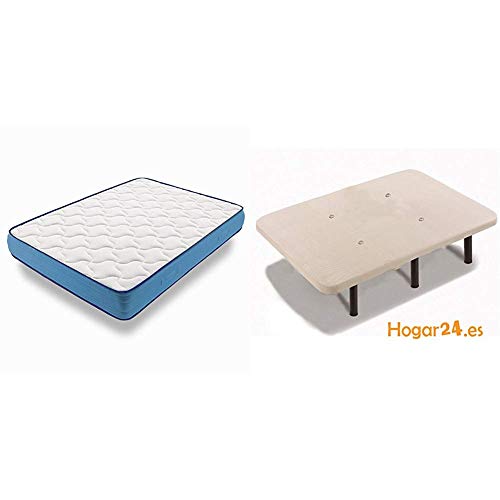 Conjunto de Cama HOGAR24 ES Conjunto de descanso (105 x 190 cm) HOGAR24 - Camas e estruturas de cama - estrado desmontável, almofada fibra natural, apoios ajustáveis, 105 x 190 cm