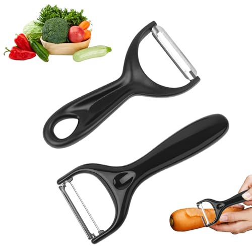 Descascador de Vegetais para Cozinha Gourmet Com 2 Peças LWMTT - Descascadores e descarochadores de alimentos - preto, aço inoxidável, 2 peças
