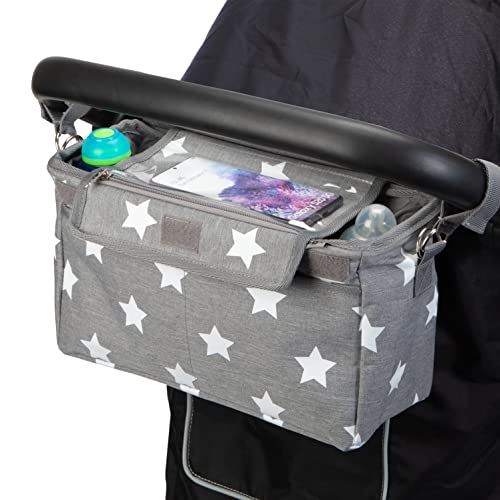 Bolsa Organizadora XL BTR Estrelas Brancas BTR - Acessórios para telemóveis - organizadora, 2 ganchos, correias de velcro, zona extra grande