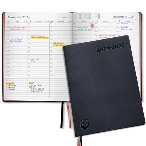 Agenda Escolar A4 2024/2025 Premium - Semana Vista - Día Página - 30 Minutos - Rosa Oro Smart Panda - Calendários, organizadores e planejadores - a4, premium, semana vista, 30 minutos