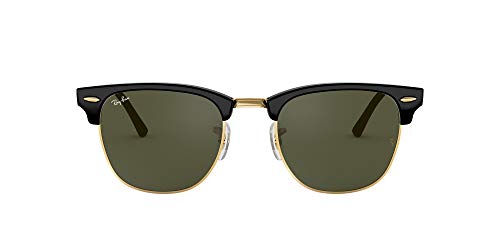 Óculos de sol RAYBAN Clubmaster Preto e Dourado Ray-Ban - Óculos de sol - acetato, anti-uv, armação metálica, cinzentas