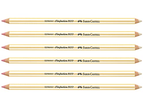 Lápis Correctores FABER-CASTELL 205021 (Multicor) Faber-Castell - Borrachas - multicor, vermelho, branco, 6 lápis