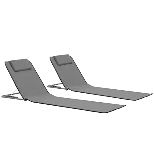 Tapetes de Praia VIDA XL (Cinzento - Poliéster - 140x170 cm) vidaXL - Móveis de exterior - cinzento, poliéster, 140x170 cm