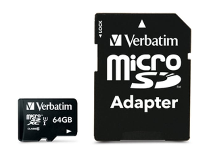 Cartão de Memória MicroSDHC VERBATIM Premium (64 GB) + Adaptador Verbatim - Cartões de memória flash - 64 gb, MicroSDHC, premium, 10 MB/s