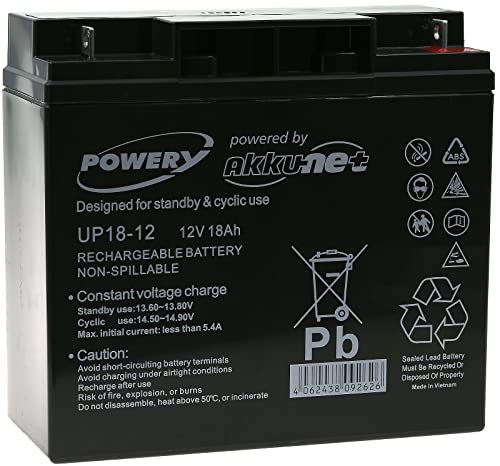 Bateria para Carro Elétrico POWERY 12V 18Ah (Recondicionado Como Novo) POWERY - Baterias - 12V, 18Ah, recarregável, sem manutenção