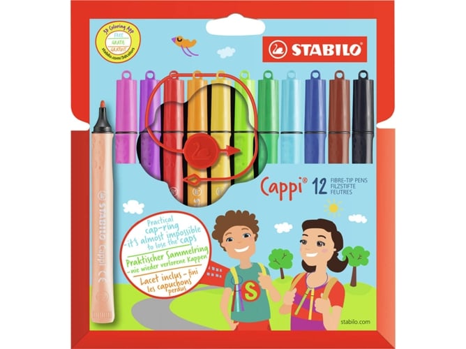 Canetas de Feltro STABILO Triangular (Multicor) Stabilo - Canetas - multicor, resistentes, diário, escolar