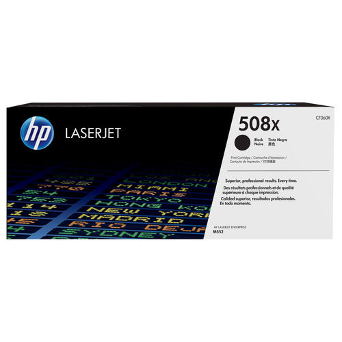 Toner HP LaserJet Original 508X - Preto (Consumível Informática e Tel.) HP - Cartuchos de toner e jato de tinta - preto, hp laserjet, 12500 páginas, tecnologia laser