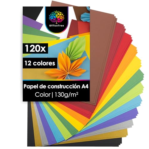 OfficeTree 120 Papel de Cores A4 130g/m² ILP GmbH - Papel de arte e artesanato - 120 folhas, a4, 130g/m², glossy