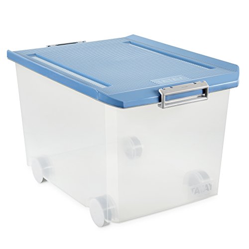 Caixa de Arrumação TATAY Baixo Cama com Rodas TATAY - Recipientes de armazenamento doméstico - plástico PP, rodas, resistente, BPA livre