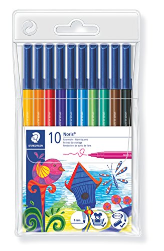 Canetas de Feltro NORIS Club 10 Cores Sortidas Staedtler - Canetas - 10 cores, sortidas, resistentes à água, ergonómicas