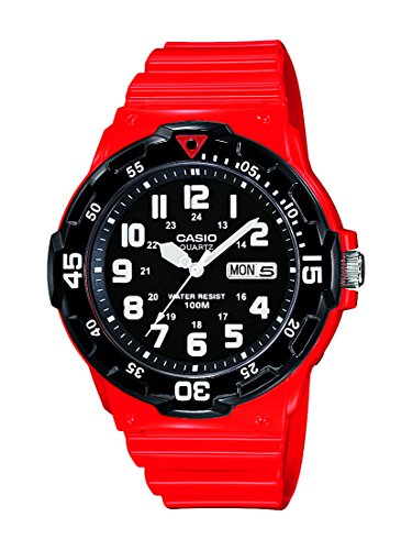 Relógio CASIO Homem (Aço e Resina - Vermelho) Casio - Relógios - aço, resina, vermelho, cronómetro, resistente à água