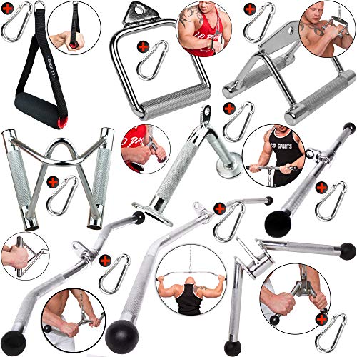 Barra de Tríceps C.P. SPORTS com Mosquetão C.P. Sports - Acessórios para máquinas de levantamento de peso e bancos de exercício - barra, triceps, mosquetão