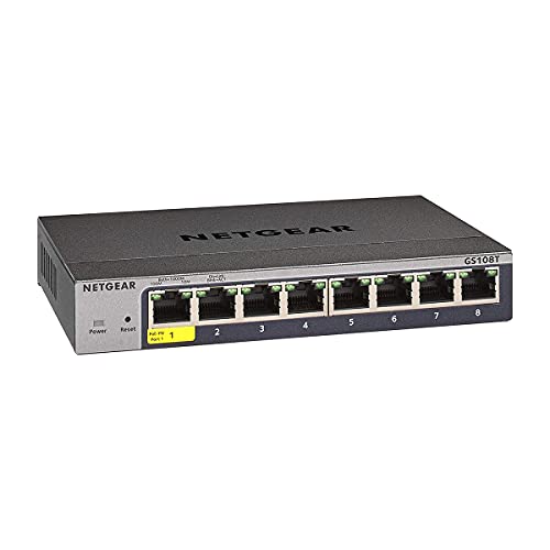 Switch NETGEAR GS108Tv3 L2 Managed Gigabit Ethernet (10/100/1000) Netgear - Concentradores e comutadores - gigabit ethernet, 10/100/1000 mbps, l2 managed, 8 ports