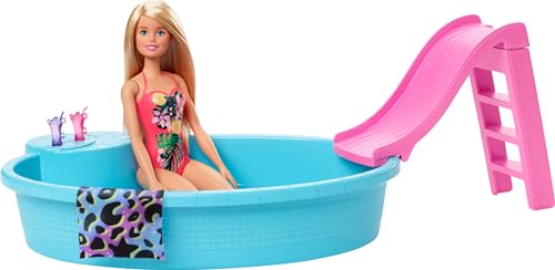 BARBIE e Piscina (Idade Mínima Recomendada: 3 anos) Barbie - Brinquedos - piscina, encher, esvaziar, escada de água