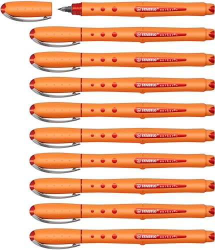 Esferográfica Rollerball STABILO Worker+ Fine 0.5 mm (Cinzento - Laranja) Stabilo - Canetas - 0,5 mm, traço fino, tinta à base de água, ponta indestrutível