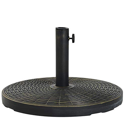 Base para Chapéu de Sol Outsunny | 53 x 30 cm - Preto Outsunny - Bases para guarda-sóis de exterior - base, chapéu de sol, preto, bronzeado, hdpe, cimento