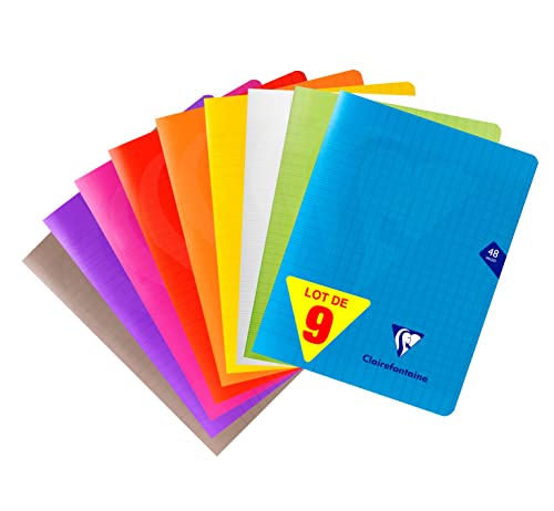 Caderno Clairefontaine 293751AMZC | Multicor Clairefontaine Rhodia - Cadernos e bloco de notas - multicor, 48 folhas, 90g/m2, capa resistente