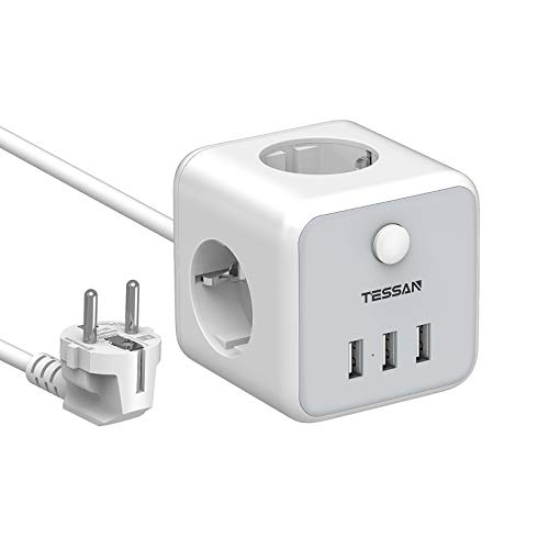 Extensão Elétrica TESSAN 3 Tomadas + 3 Usb TESSAN - Fios e cabos elétricos - 3 tomadas, 3 usb, proteção contra sobrecarga, interruptor on/off