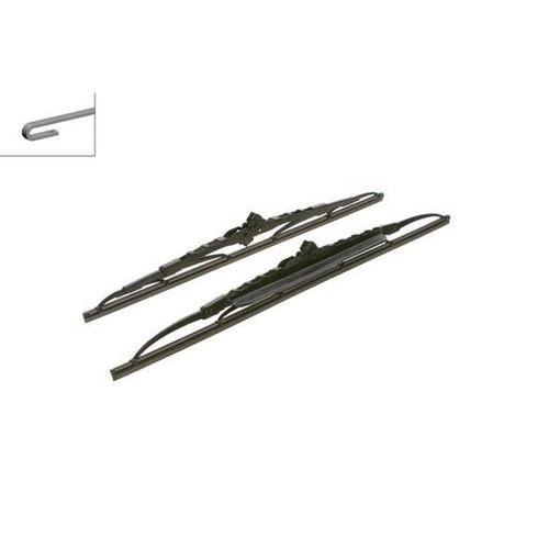 Conjunto de 2 Escovas Limpa-Para-Brisas Bosch 502S Bosch - Peças e acessórios para janelas de veículos automotores - limpa-parabrisas, preto, 2 escovas