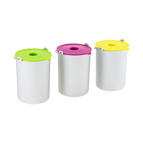 Caixa de Armazenamento para Gelado H.KOENIG HKOENIG - Máquinas de fazer gelados - 1,25l, conjunto de recipientes, verde, cinzento, rosa, amarelo