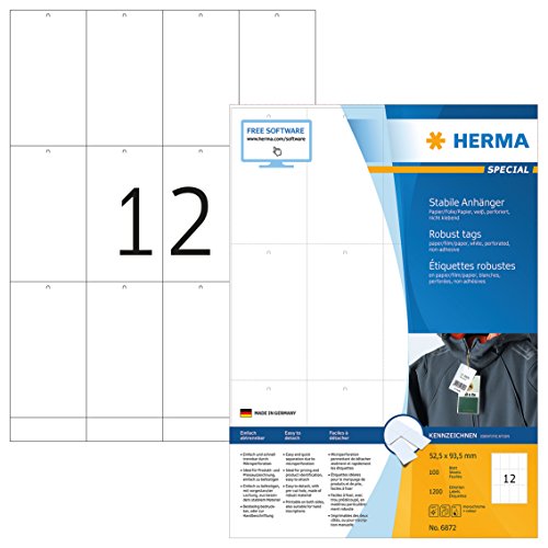 Herma Labels white 105x38 super glossy 1200 pcs. HERMA - Papel de impressora e copiadora - branco, 1200 peças, 105x38 mm, laser