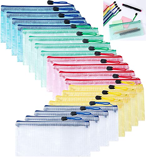 Bolsa de Arquivo com Elástico A6 (Multicor) AMZMUKAUP - Estojos para canetas e lápis - bolsa arquivo, elástico, A6, multicor, pvc, fecho éclair