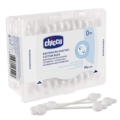 Chicco Cotton Swabs (60 Unidades) Branco Chicco - Hastes de algodão - cotton swabs, 60 unidades, branco