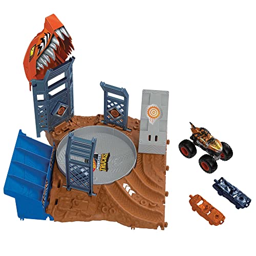 Hot Wheels Monster Trucks Crash Zone Tiger Shark (Idade minima recomendada: 3 anos) Hot Wheels - Brinquedos - monster trucks, crash zone, tiger shark, idade mínima 3 anos
