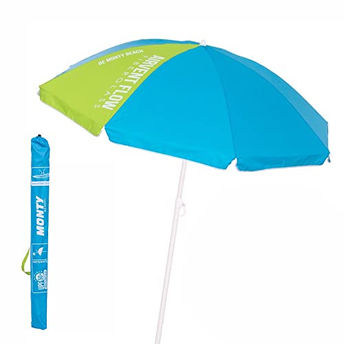 Guarda-Sol para Praia LOLAHOME com Suporte de Areia (Azul - Poliéster e Aço) LOLA HOME - Guarda-sóis e toldos de exterior - guarda-sol, praia, suporte de areia, poliéster, aço