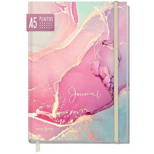 Caderno PAPERCUBA Paper & You Rosa (A5) Häfft-Verlag - Cadernos e bloco de notas - rosa, A5, capa rígida, margens coloridas