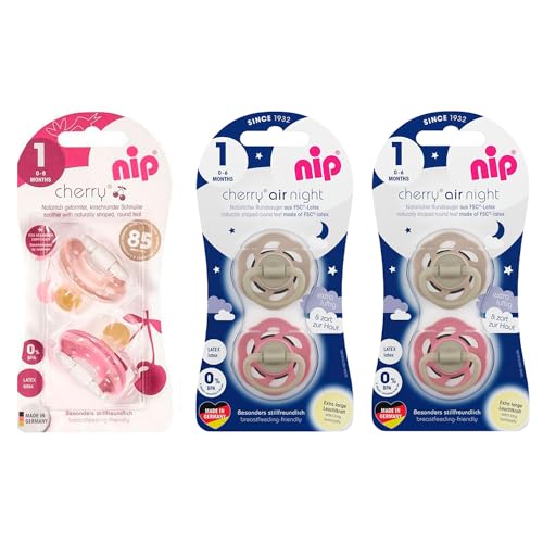 Chupeta NIP DAY & NIGHT Latex (0-6 m - 6 Un) nip - Cuidados com a higiene oral - látex, 0-6 meses, 6 unidades