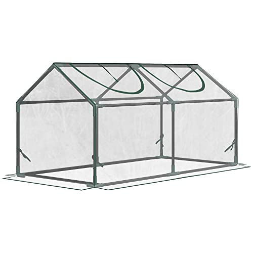 Pérgola de jardim Outsunny | 120 x 60 x 60 cm - Transparente SPANISH AOSOM - Arcos de jardim, treliças, caramanchões e pérgulas - jardim, 120x60x60 cm, transparente