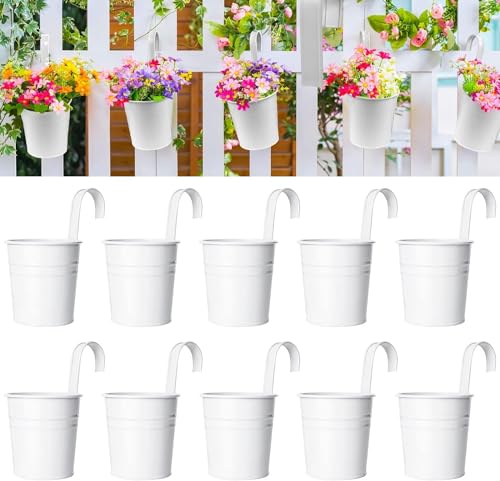 Cesto Suspensos KAHEIGN (Branco - Aço - 10 Un) KAHEIGN - Vasos e canteiros - branco, aço, suspensos