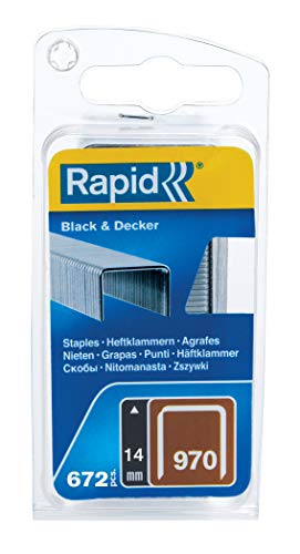 Agrafos RAPID 970 (Caixa de 670 Unidades) Rapid - Grampos industriais - 670 unidades, compatível Black & Decker, alta qualidade, aço galvanizado