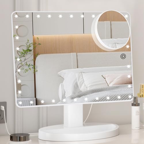 Espelho Maquilhagem com Luz Led e Zoom 10X Funtouch - Ferramentas de Maquiagem - luz LED, zoom 10x