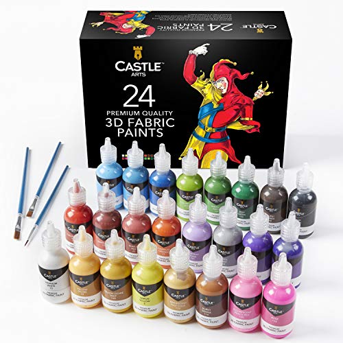 Pinturas por Tela CASTLE ART SUPPLIES 24 Cores (29 ml) Castle Art Supplies - Tinta, tinta de arte e esmalte - 24 cores, 29 ml, 3 pincéis, espátula
