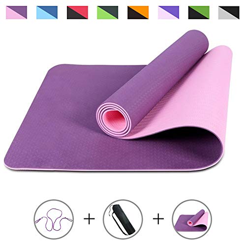 Tapete de Ioga Romix 6Mm Eco-Friendly Tpe com Bolsa de Transporte Roxo ROMIX - Tapetes de yoga e pilates - ecológico, tapete de ioga, bolsa de transporte
