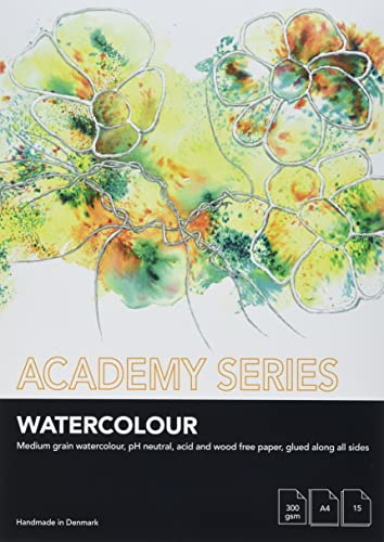 Bloco de Papel para Acquarela PLAY CUT Academia Branco (A4 - 15 Folhas) Bethien A/S - Papel de arte e artesanato - acquarela, cotton, a4, 15 folhas